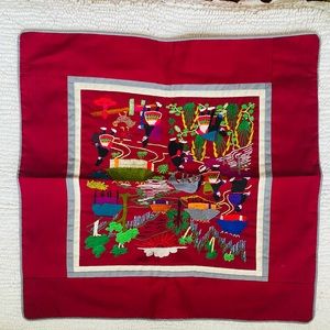 Decorative embroidered pillow case